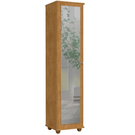 Armário Multiúso Sapateira J&A Móveis Marry com espelho 1 porta largura de 39 cm Nature