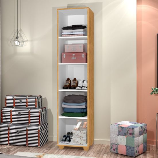 Armário Multiúso Sapateira J&A Móveis Marry com espelho 1 porta largura de 39 cm Nature