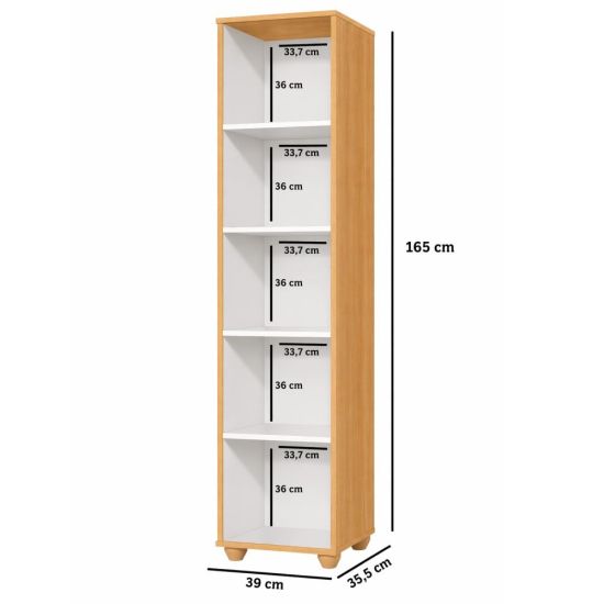 Armário Multiúso Sapateira J&A Móveis Marry com espelho 1 porta largura de 39 cm Nature
