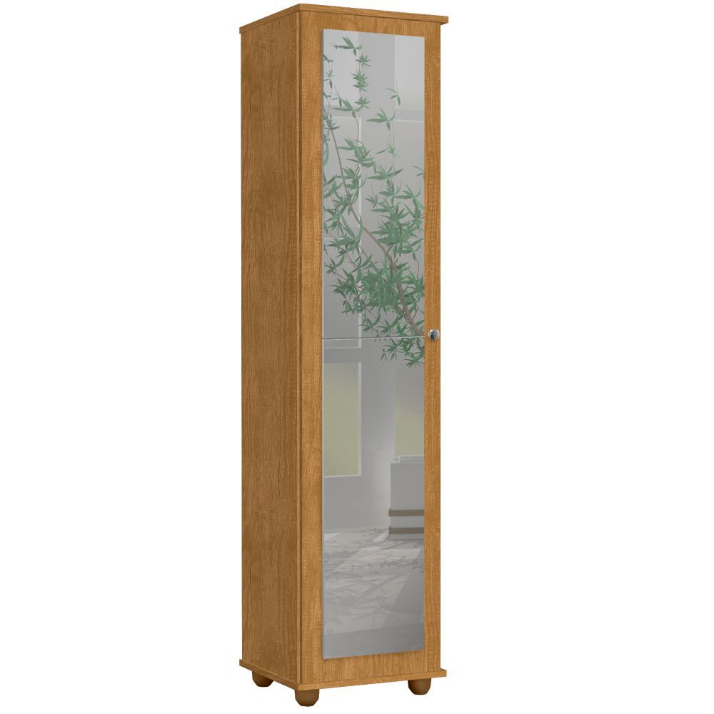 Armário Multiúso Sapateira J&A Móveis Marry com espelho 1 porta largura de 39 cm Nature