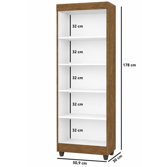 Armário Multiuso Sapateira J&A Móveis Lumina 2 portas, largura de 50 cm Jequitibá 