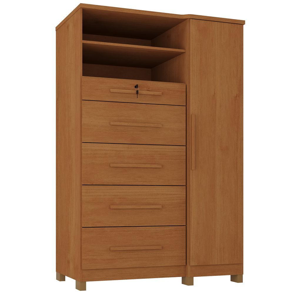Cômoda Sapateira Multiúso Zanzini Imperial 5 gavetas 1 porta Cinamomo