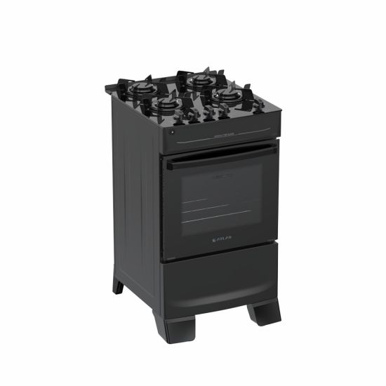 Fogão Atlas Mônaco Top Glass New 4 bocas, mesa de cooktop acendimento automático Preto 
