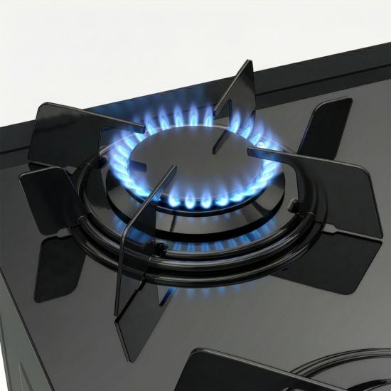 Fogão Atlas Mônaco Top Glass New 4 bocas, mesa de cooktop acendimento automático Preto 