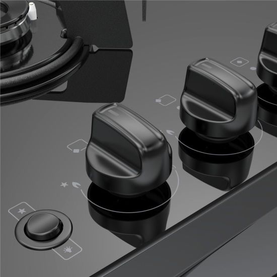 Fogão Atlas Agile Glass New 5 bocas, mesa de cooktop, acendimento automático Preto