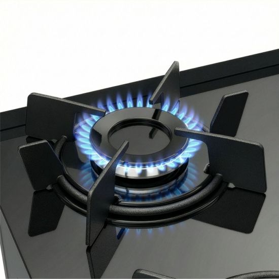 Fogão Atlas Agile Glass New 5 bocas, mesa de cooktop, acendimento automático Preto