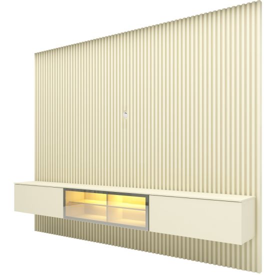 Painel Gelius Ripado Supremo Luminare Home 100% MDF com LED largura 220 cm OFF White