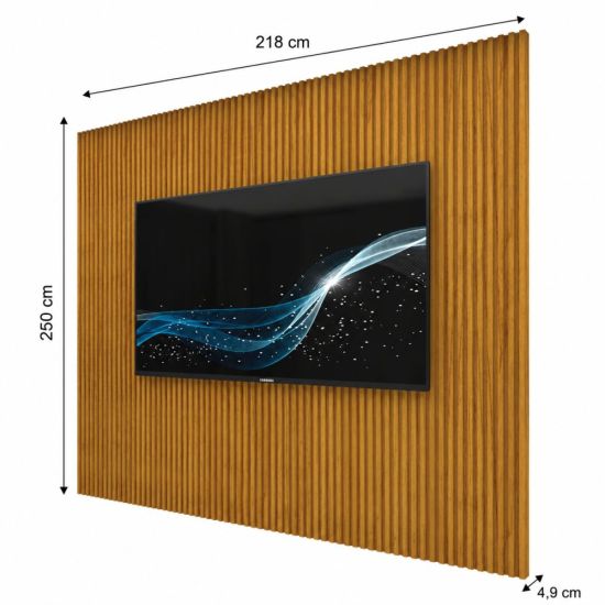 Painel Gelius Supreme Ripado Autêntico Slim largura 220 cm Naturale