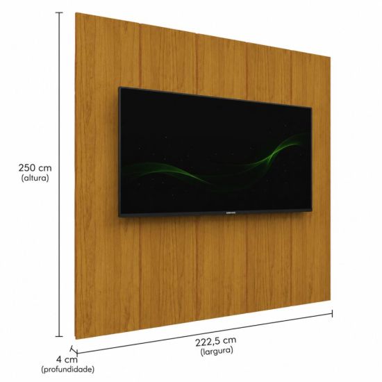 Painel Gelius Realce com bordas chanfradas em 45 graus largura de 220 cm Naturale