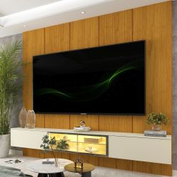 Painel Gelius Realce Luminare Home LED Largura de 220 cm para TV de 85 Polegadas Naturale OFF White