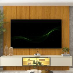Painel Gelius Realce Luminare Home LED Largura de 220 cm para TV de 85 Polegadas Naturale OFF White