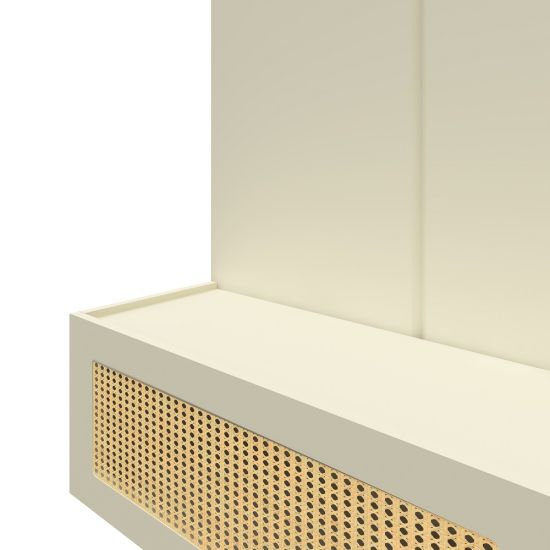 Painel Gelius Realce Native Home porta com tela em Rattan largura de 220 cm LED 100% MDF OFF White