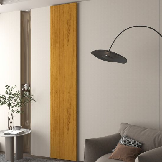Placa Gelius Realce 100% MDF com borda chanfrada em 45 graus largura de 45 cm Naturale