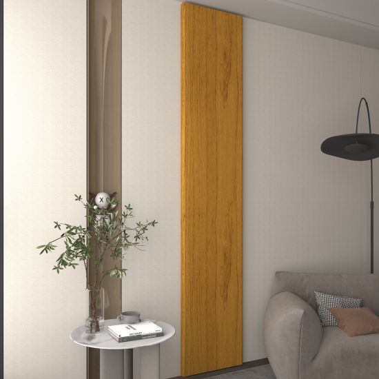 Placa Gelius Realce 100% MDF com borda chanfrada em 45 graus largura de 45 cm Naturale