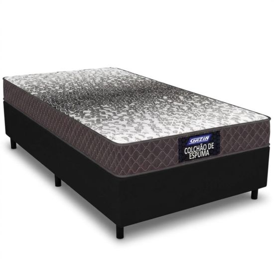 Cama Box Solteiro Gazin Supreme Sommier com colchão D23 100% espuma Preto Marrom