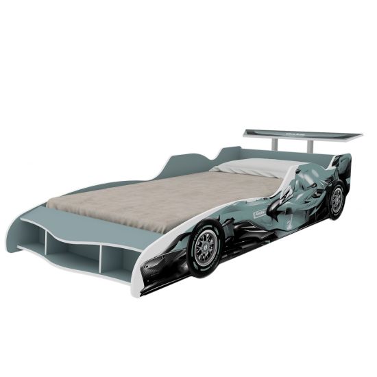 Cama Solteiro Infantil Masculino Gelius Carro F1 em MDF Azul Encanto 