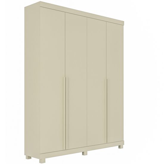 Guarda Roupas Roupeiro Gelius Casal Imperatriz 4 portas 2 gavetas 100% MDF e pês OFF White 