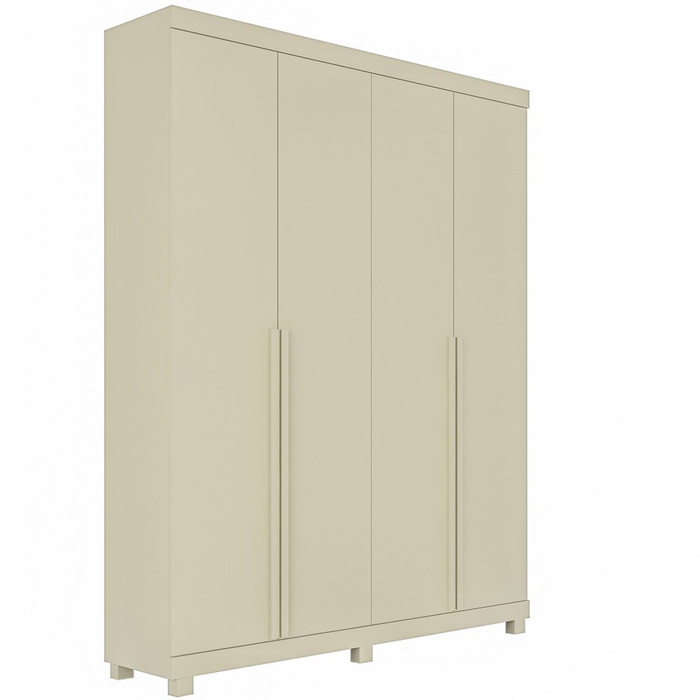 Guarda Roupas Roupeiro Gelius Casal Imperatriz 4 portas 2 gavetas 100% MDF e pês OFF White 