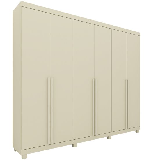 Guarda Roupas Roupeiro Casal Gelius Imperatriz 100% MDF 06 portas 4 gavetas com pés OFF White