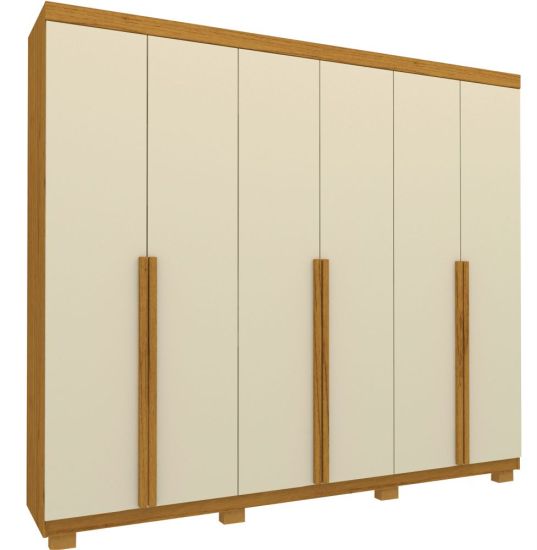 Guarda Roupas Roupeiro Casal Gelius Imperatriz 100% MDF 06 portas 4 gavetas com pés OFF White