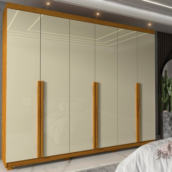 Guarda Roupas Roupeiro Casal Gelius Imperatriz 100% MDF 06 portas 4 gavetas com pés OFF White