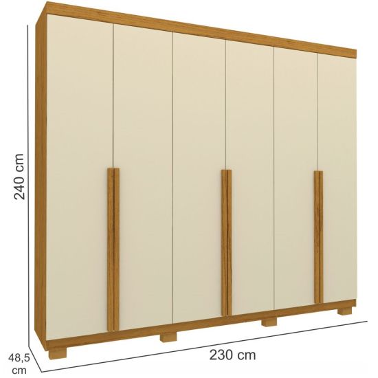 Guarda Roupas Roupeiro Casal Gelius Imperatriz 100% MDF 06 portas 4 gavetas com pés OFF White
