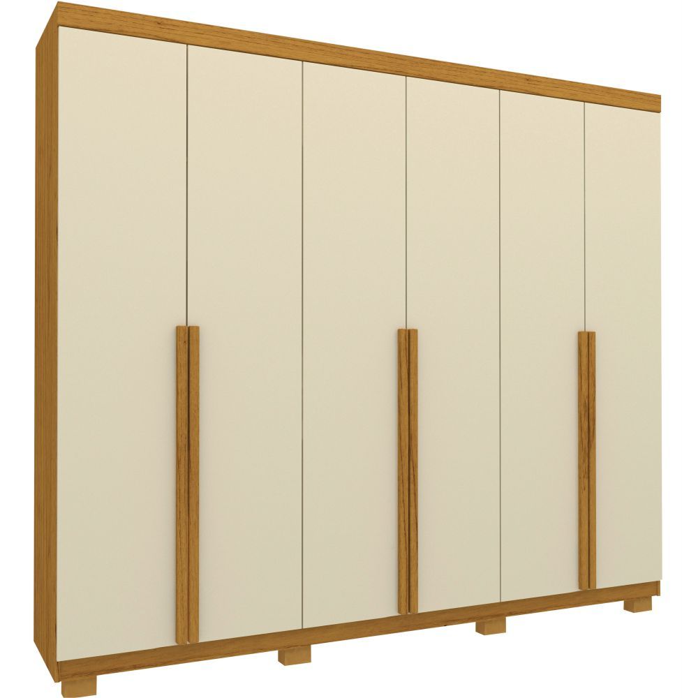 Guarda Roupas Roupeiro Casal Gelius Imperatriz 100% MDF 06 portas 4 gavetas com pés OFF White