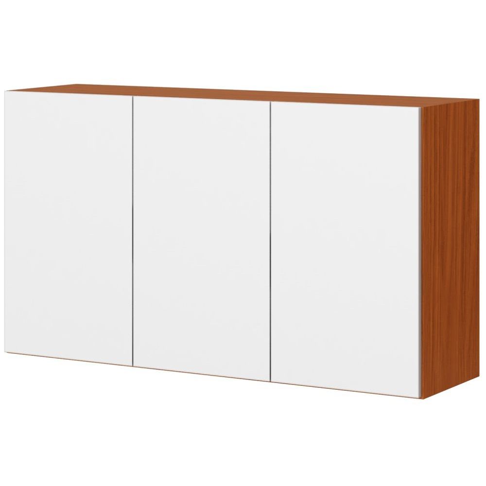 Armário Aéreo Triplo Aramóveis Luana 100% MDF 3 portas Cinamomo Branco 