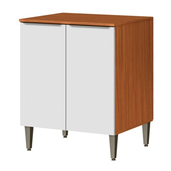 Balcão Duplo Aramóveis Luana 100% MDF 2 portas, largura 70 cm Cinamomo Branco