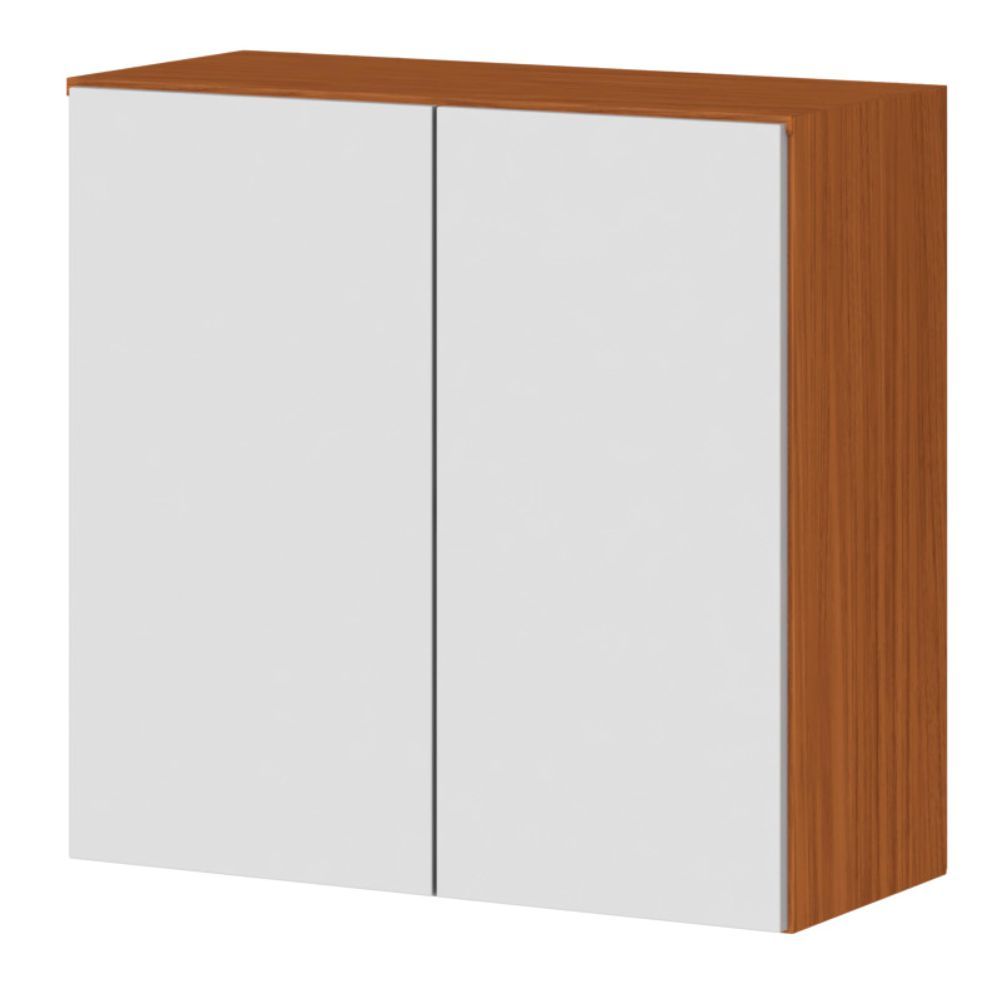 Armário Aéreo Duplo Aramóveis Luana 100% MDF 2 portas Cinamomo Branco 