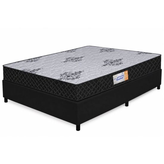 Cama Box Casal Gazin Supreme D33 base Sommier altura de 56 cm largura de 138 cm Preto