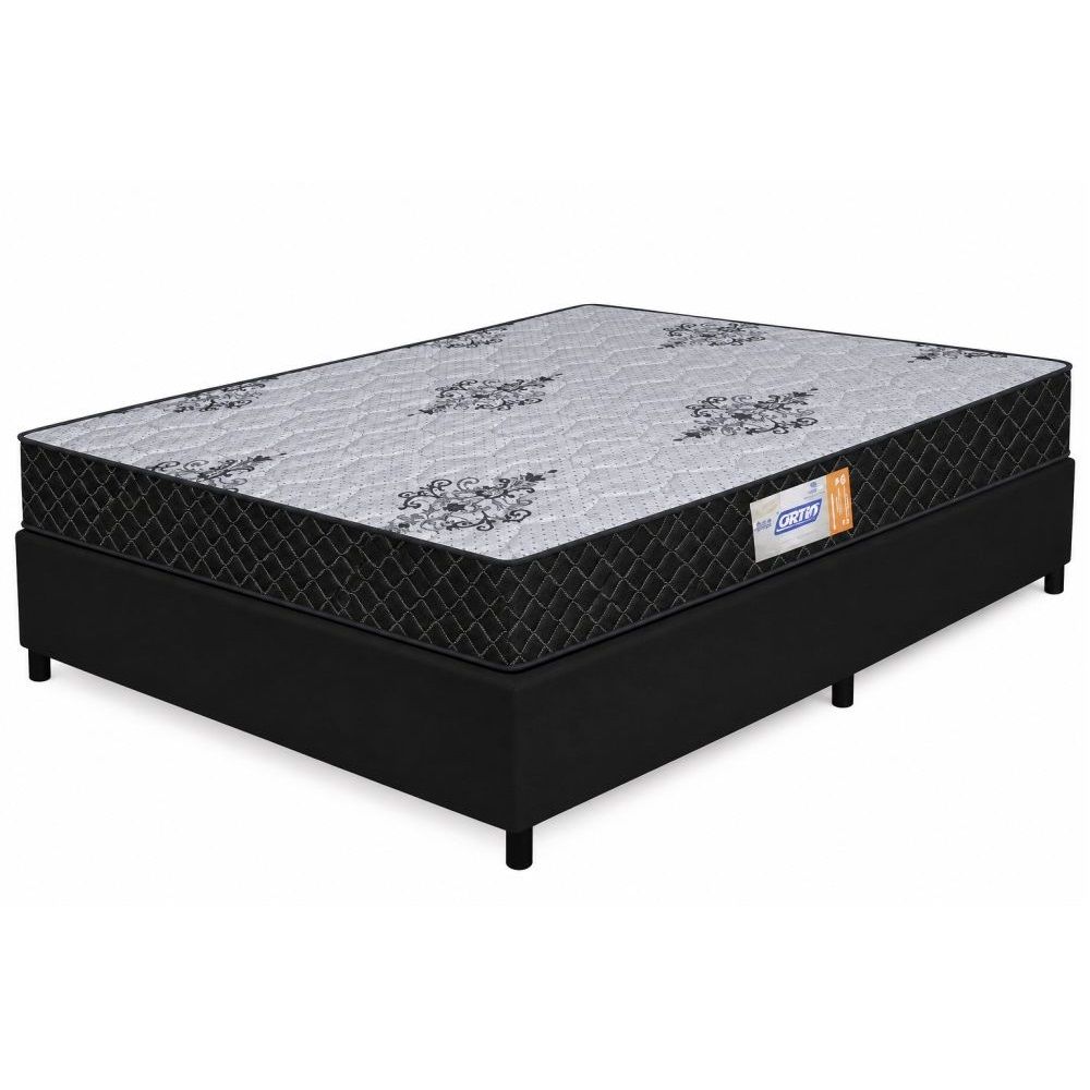 Cama Box Casal Gazin Supreme D33 base Sommier altura de 56 cm largura de 138 cm Preto