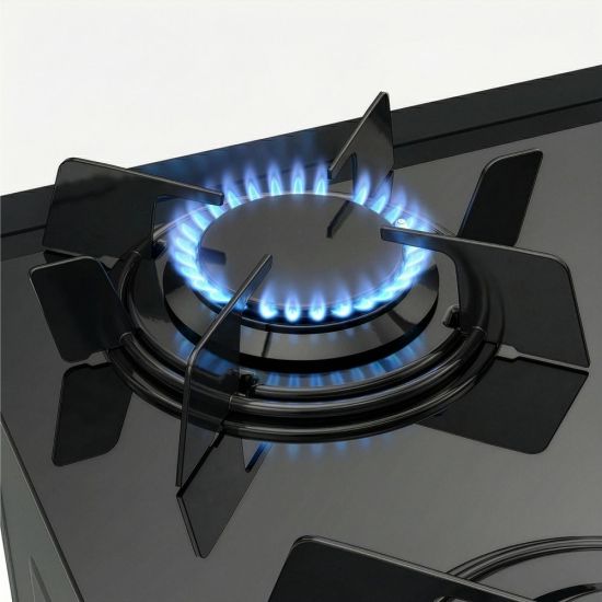 Fogão 5 bocas Preto com mesa de vidro Atlas Mônaco Top Glass Bivolt