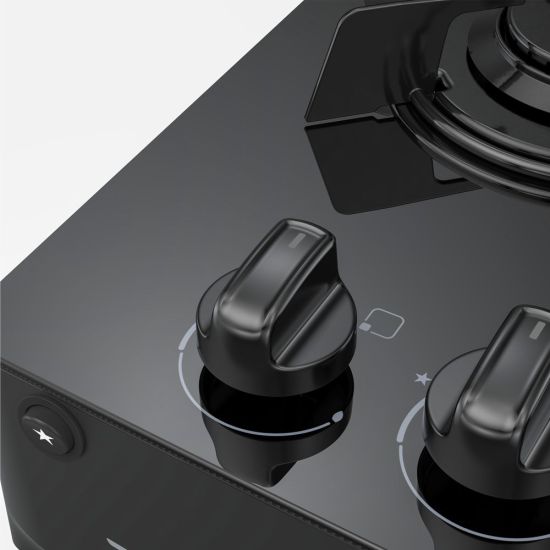 Fogão 5 bocas Preto com mesa de vidro Atlas Mônaco Top Glass Bivolt