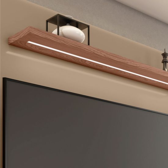Painel Suspenso Bechara Maresias para TV de 75 polegadas com LED largura de 180 cm Fendi Freijo