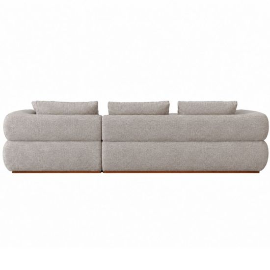 Sofá Rondomóveis VIP R950 estilo orgânico chaise lado esquerdo molas espirais largura 334 cm tecido linha Areia  
