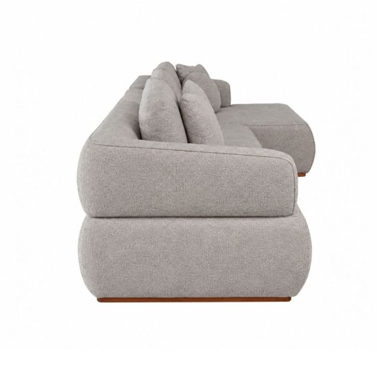 Sofá Rondomóveis VIP R950 estilo orgânico chaise lado esquerdo molas espirais largura 334 cm tecido linha Areia  