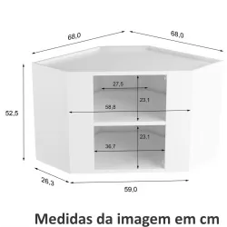 Armário Aéreo Canto Bertolini Evidence Aço 1 porta - Branco