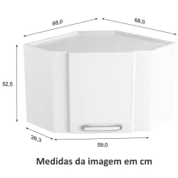 Armário Aéreo Canto Bertolini Evidence Aço 1 porta - Branco